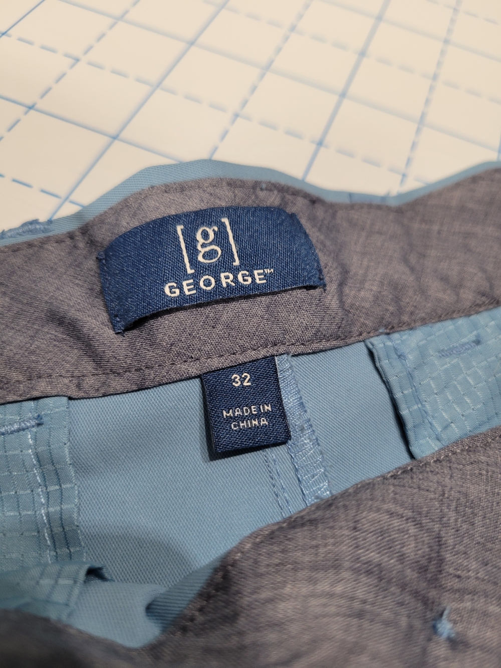 George Light Blue Flat-Front Performance Shorts - Picture 3 of 4